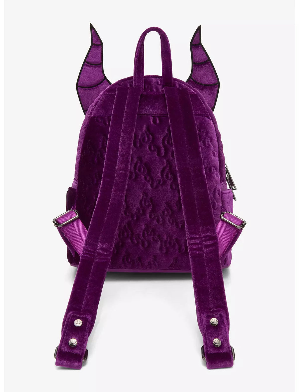 Loungefly Disney Sleeping Beauty Purple Velvet Maleficent Figural Mini Backpack