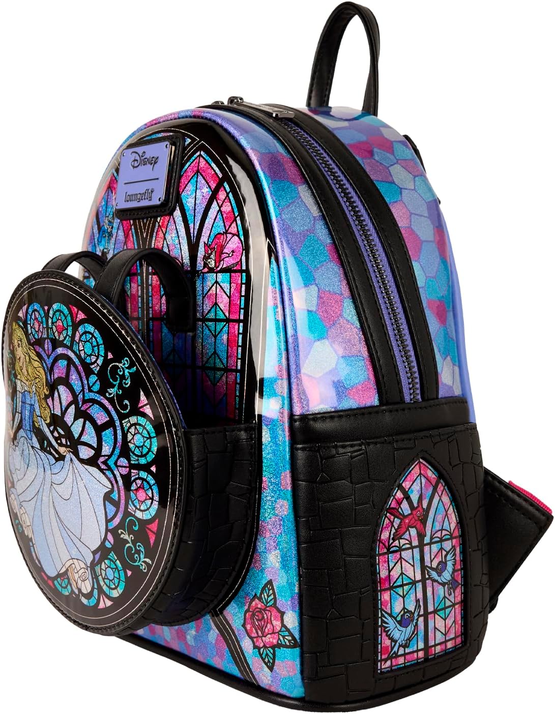 Loungefly Disney Princess Stained Glass: Sleeping Beauty Mini-Backpack, Amazon Exclusive