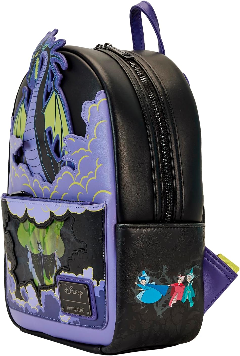 Loungefly Disney Backpack: Maleficent Dragon Lenticular and Glow in The Dark Mini-Backpack, Amazon Exclusive