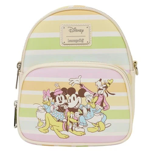 Mickey and Friends Rainbow Stripes Convertible Mini-Backpack