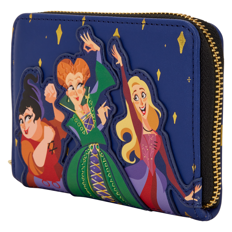 Hocus Pocus Sanderson Sisters Night Sky Zip Around Wallet