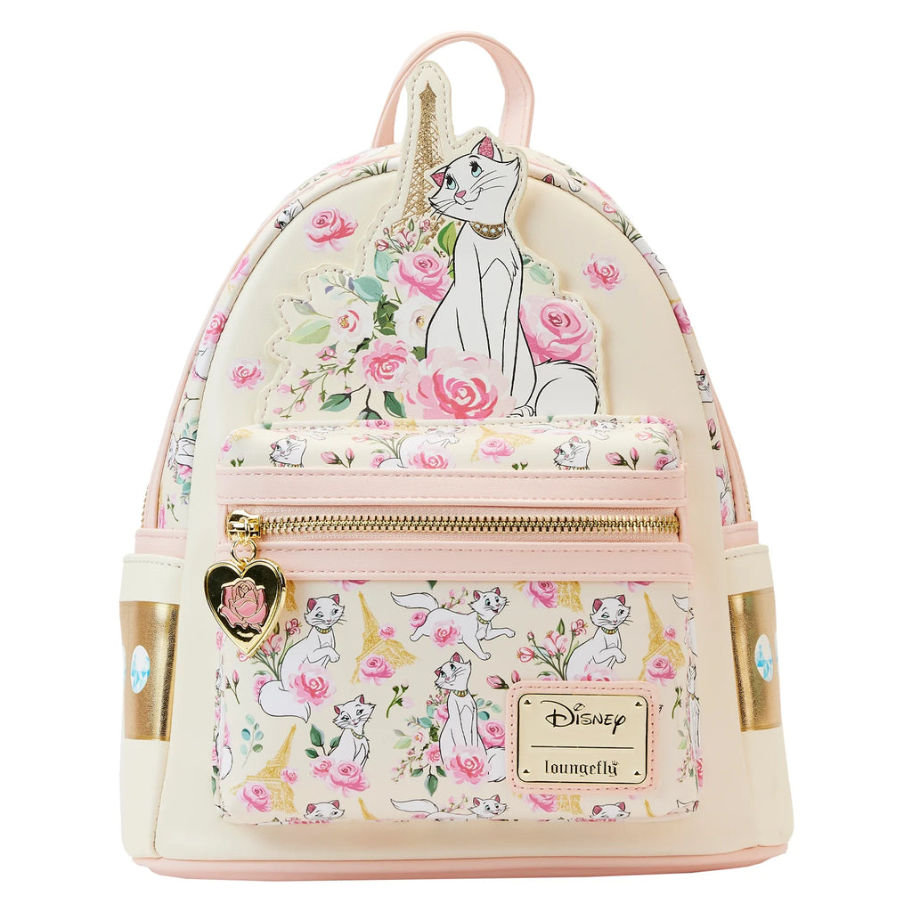 Loungefly Aristocats Duchess in Paris Floral AOP Mini Backpack