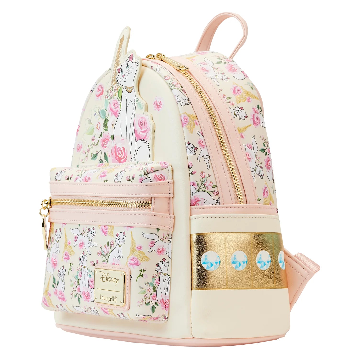 Loungefly Aristocats Duchess in Paris Floral AOP Mini Backpack