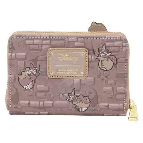 Sleeping Beauty Spinning Wheel Zip Around Wallet