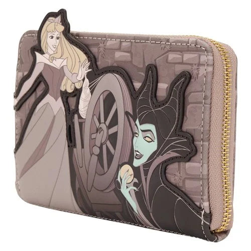 Sleeping Beauty Spinning Wheel Zip Around Wallet